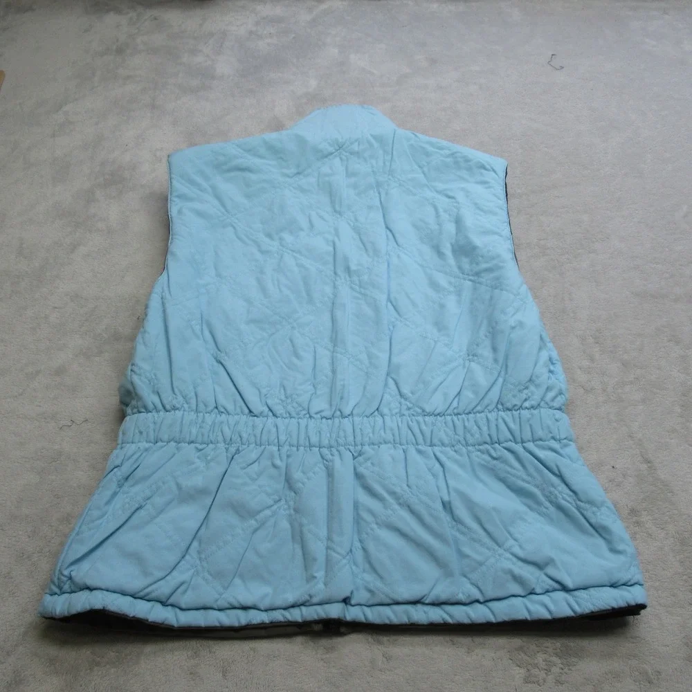Nike Vest Youth Medium Blue Insulated Quilted Puffer Full Zip Reversible VTG‎